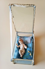 Gesù Bambino in cera in teca di vetro - Stile Settecento Napoletano - Bambinello