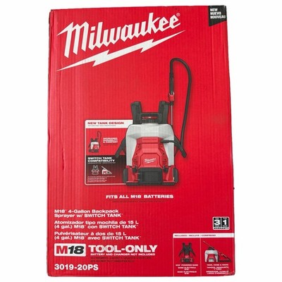 Milwaukee 3019-20PS M18 18V 4-Gallon Backpack Sprayer Kit w/ SWITCH TANK