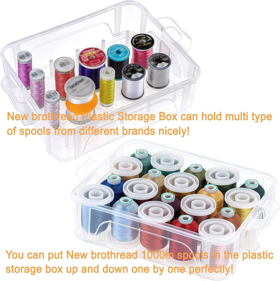 80 Spools 500m Embroidery Thread with Plastic Storage Box - image 4 of 4