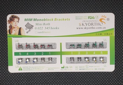 20Sets Dental Orthodontic MIM Monoblock Metal Brackets Mini Roth 022 345 hooks