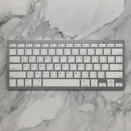 Silver Slim Thai 78 Keys Wireless Bluetooth Keyboard Stylish - Picture 3 of 7