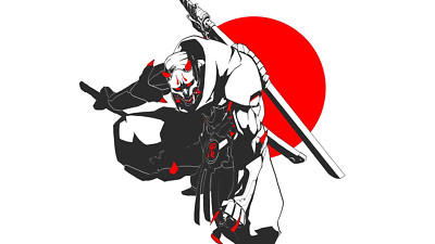 Anime manga japan samurai ninjas katana oni simple Play Gaming Mat Desk