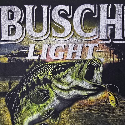 BUSCH LIGHT BEER Shirt Mens 2XL XXL Black BREW FISHING BASS Hunting Outdoors NWT
