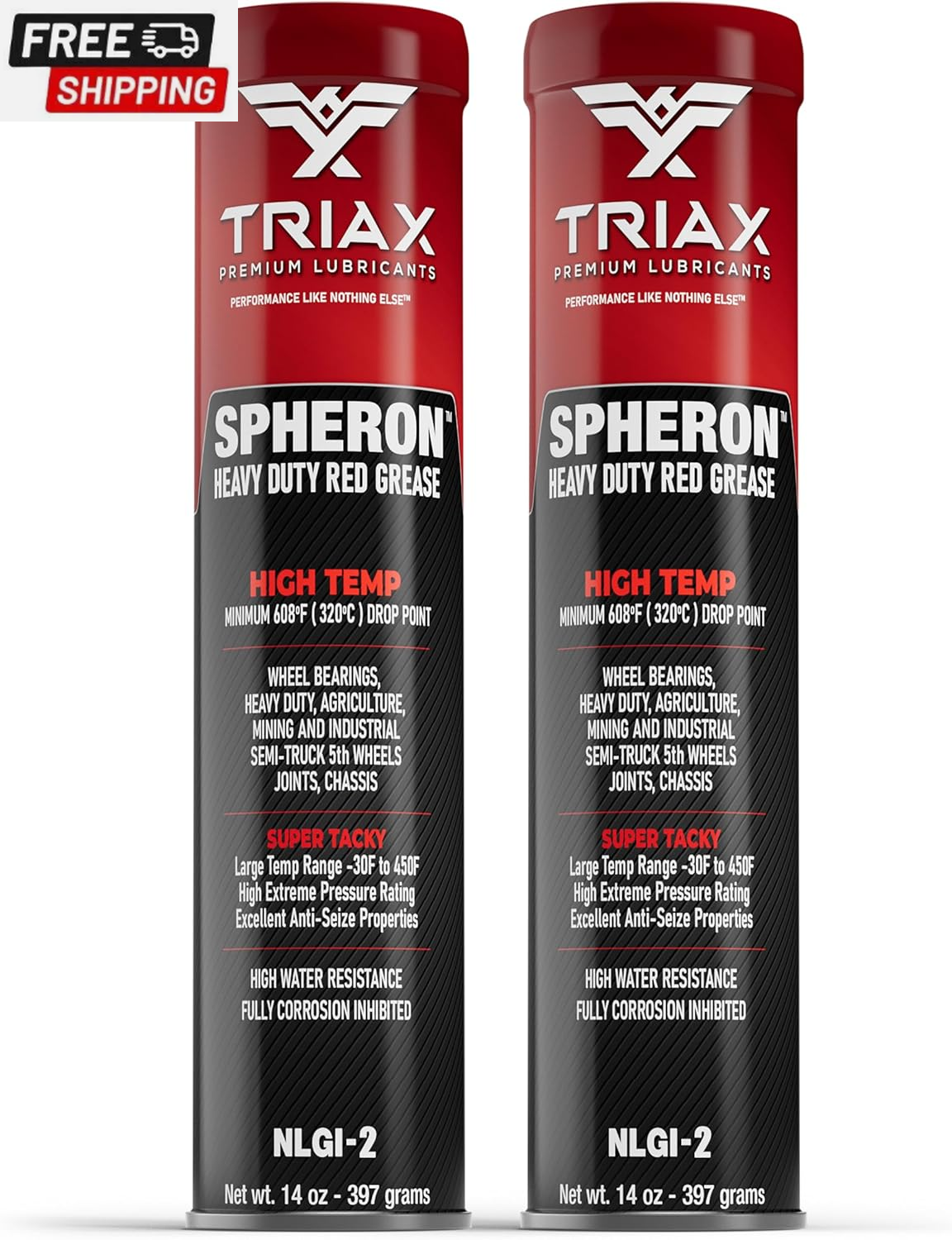 Spheron Grease, Super Heavy Duty, Red, High Temp, Ultra Tacky, Extreme Pressure,