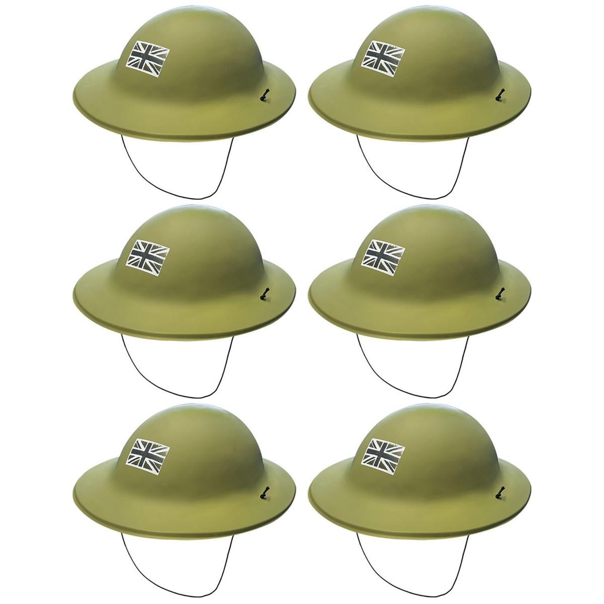 X 6 GREEN ARMY SOLDIER HELMETS FANCY DRESS ACCESSORIES VE DAY MILITARY  PROPS | eBay