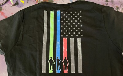 Thin Blue, Green, Red Line Woman's T-Shirt, All Gave Some Some Gave All
