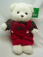 VINTAGE Russ KRINGLE THE TEDDY BEAR IN RED OVERALLS 11" Plush STUFFED ANIMAL NEW
