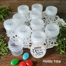 50 Vial clear Cap Tiny JAR Bottle 1/4oz container Powder DecoJars 2803 USA