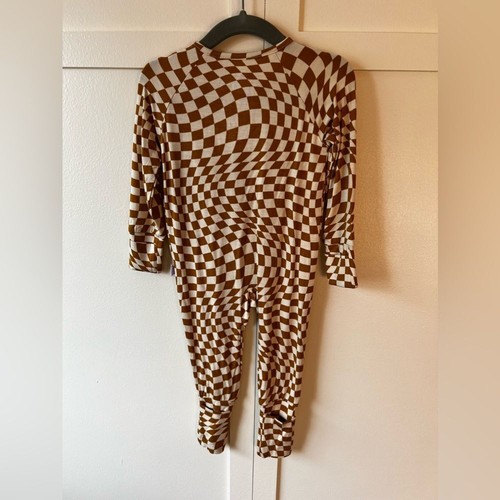 Brixton Phoenix NWT Baby Wavy Checkered Bamboo Zipper Romper Size 6-12 Months - Picture 13 of 14