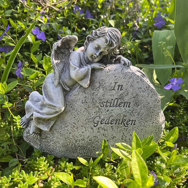 Grabschmuck Engel mit Spruch "In stillem Gedenken"
