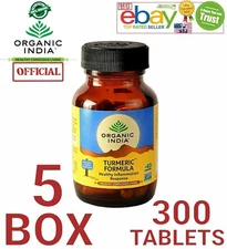 Turmeric Formula Organic India OFFICIAL USA 5 Bottles 300 Caps Immunit7y