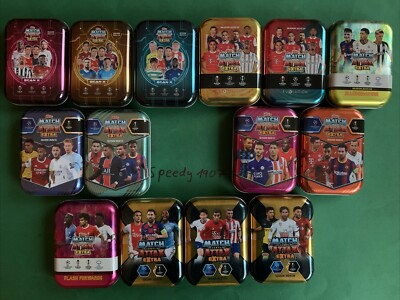 Topps Match Attax Extra 14 Different Pocket Tin Mini Tin Messi Mbappe Musiala