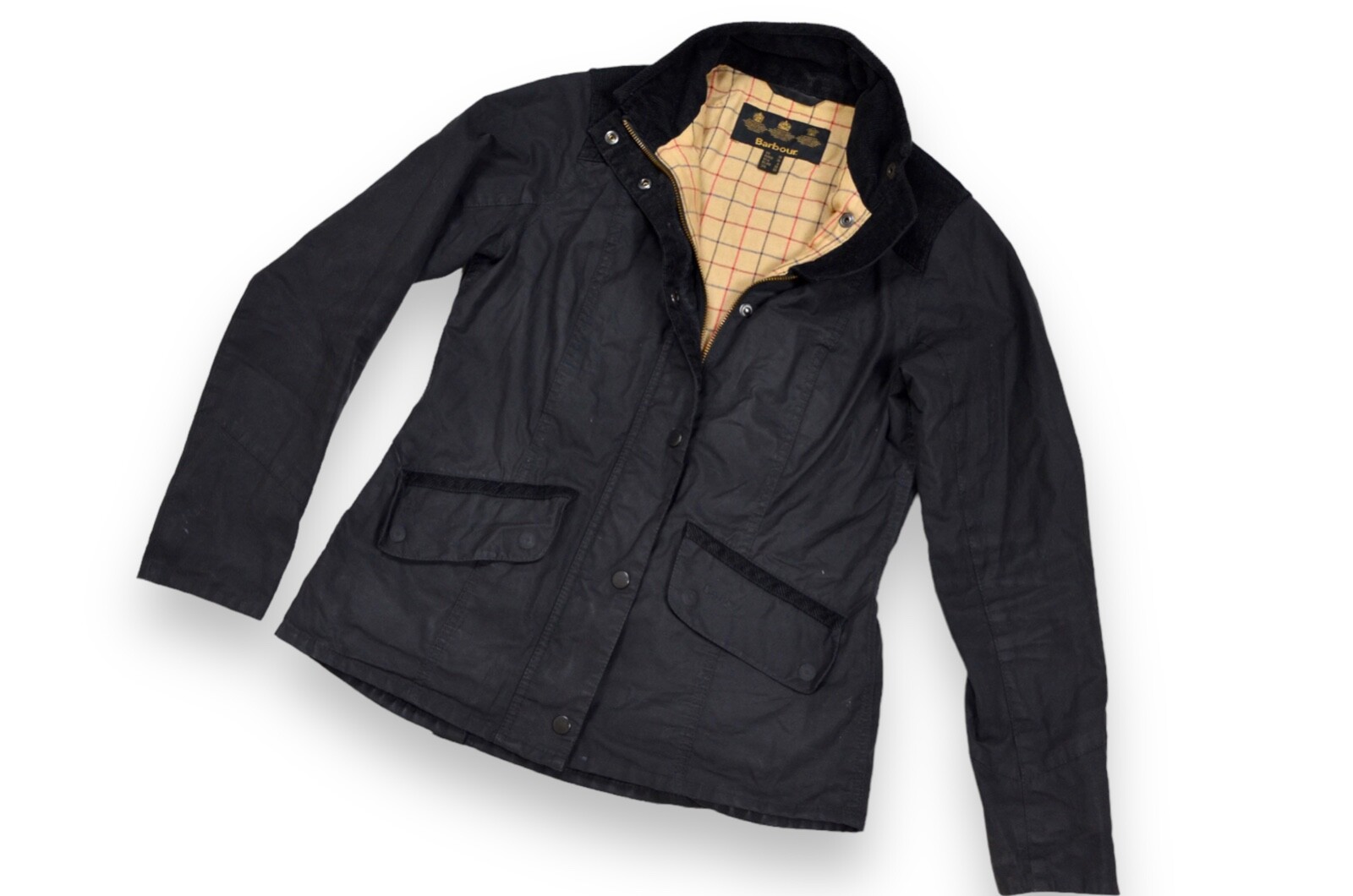Women's Barbour Isleham Jacket Wax Black England Size 10