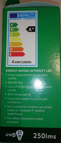 BELL 4W PRO LED ES Bulbs Candle Clear 25W OUTPUT FASTPP Cool White 4000k E27 x10 - Picture 3 of 8