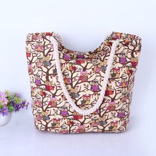 Canvas Summer Beach Tote Shoulder Shopping Travel Bag for Women Girls Ladies UK - Picture 13 of 16