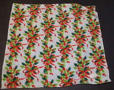 VNTG UnUsed Christmas LADIES Handkerchief Holly &Berries &Bows Bution Co York PA