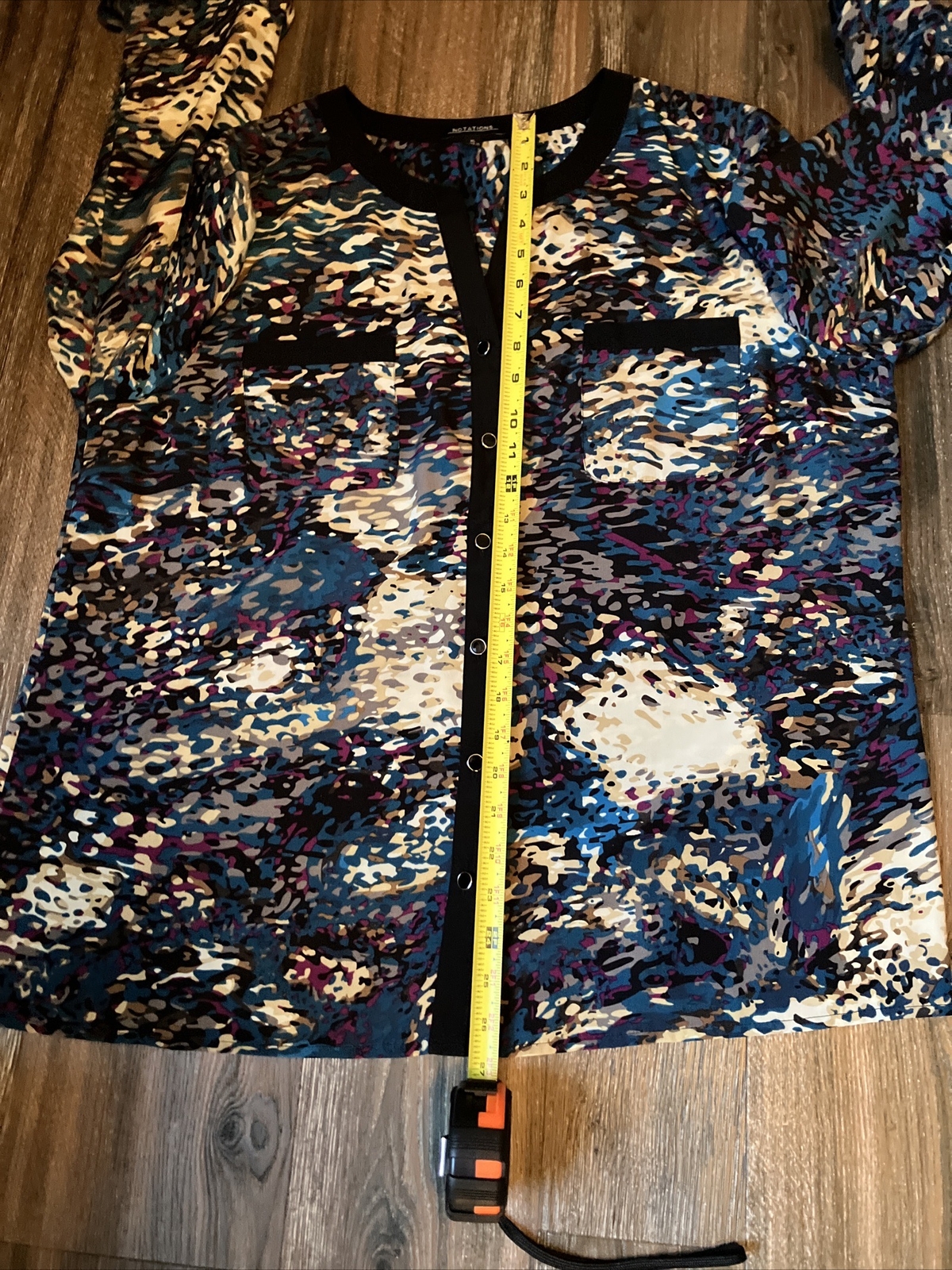 Women’s Notations Multi Colored button Down shirt… - image 8