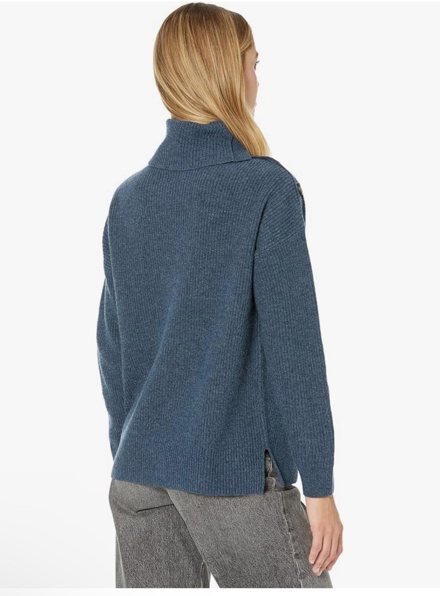 メイドウェル Madewell Button-Shoulder Turtleneck Sweater レディース Sweaters Heather T Madewell Button-Shoulder Turtleneck Sweater Heather Twilight