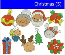 Embroidery Design Set - Christmas 5 - 9 designs - 9 Formats - USB Stick