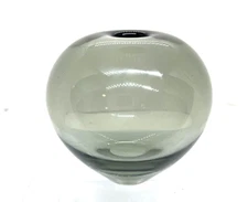 HOLMEGAARD Signed & Numbered Smoke "DROP" Vase 1958 BY Per Lutken Denmark