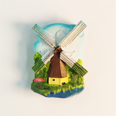 Europe Holland Windmill Travel Souvenir 3D Resin Fridge Magnets Craft Gift