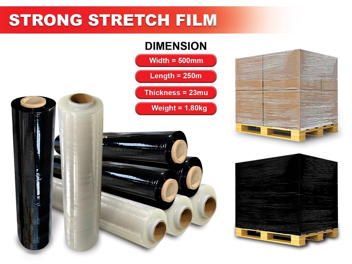 Schwarze Palettenfolie Mit Extended Core 250m Länge Triplast Stretchfolie 400mm X 250m - Schwarze Palettenfolie Extended Core Schrumpffolie Amazon