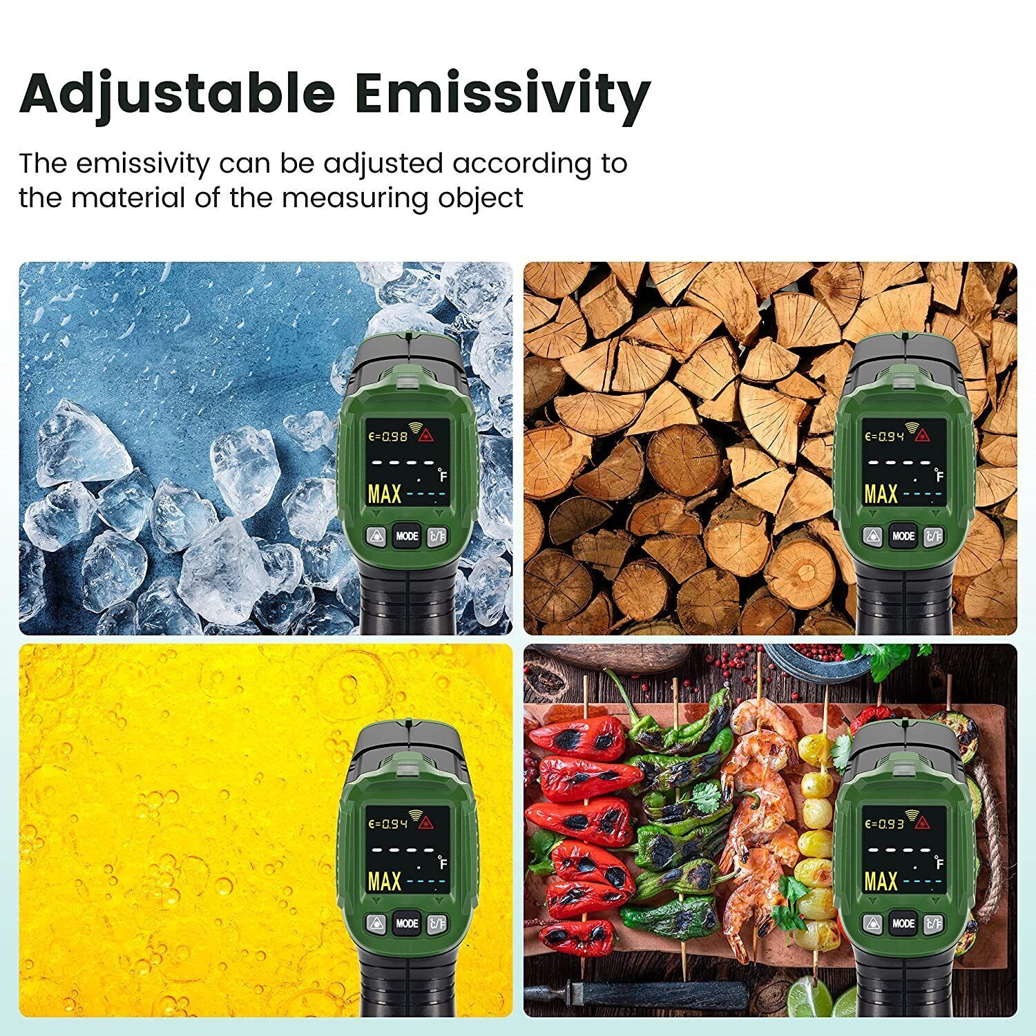 50550℃ Infrarot Thermometer Digitale LaserTemperaturpistole cooking