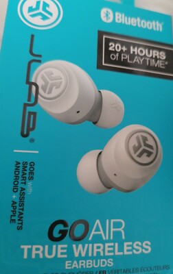 JLAB Go Air True Wireless Ohrhörer Weiß Brandneu & Versiegelt Bluetooth 20+ Stunden 
