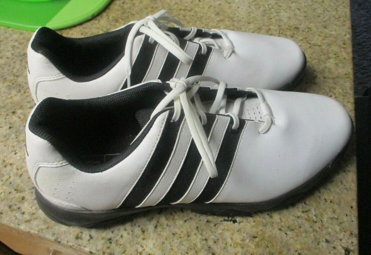 men adidas traxion adiwear golf shoes white black trim size 9 EUC