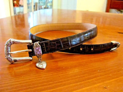 Brighton Silver Ornate Stretch Panel Belt Vintage Brighton White Sea shell belt | Mercari main image 3