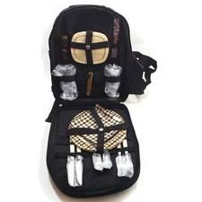 Two-Person Picnic Backpack At Ascot Travel Outdoor Hiking Bag Handbag Basket Eq.