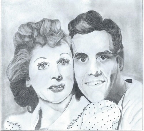 Lucille Ball Desi Arnaz Drawing Print Original Artwork 1 Of 15 Signed Numbered - 第 1/1 張圖片