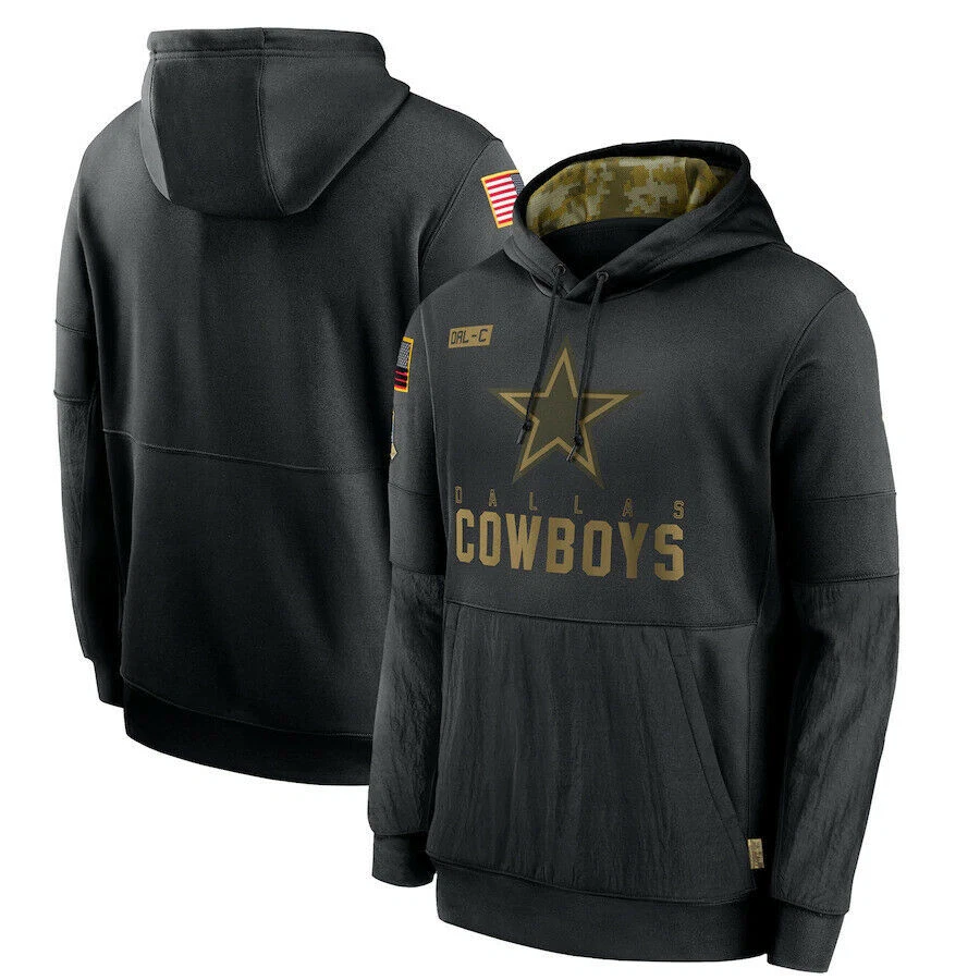 Mens Dallas Cowboys Football Hoodie Salute to Service Sideline Therma  Pullover | eBay