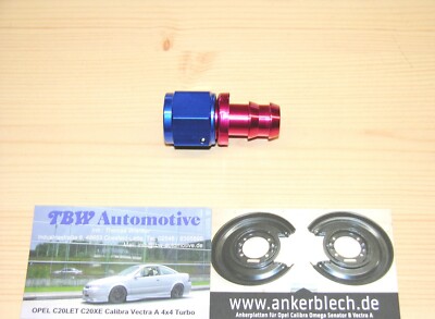 AN10 Alu Fitting Gerade *NEU* Dash 10 Schlauch Anschluss PUSH 14UNF 7/8 rot blau