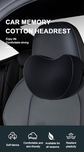 2Pcs Car Headrest Pillow Neck Support Pad Memory Foam Breathable Waist Cushion - Foto 3 di 14