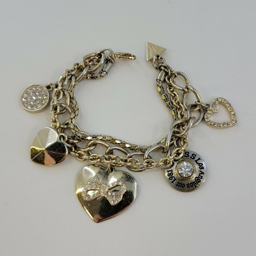 guess heart charm bracelet