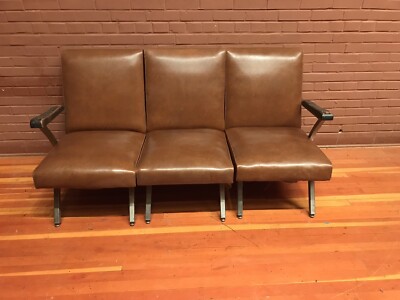 VTG MCM MID CENTURY MODERN ROYALCHROME ROYAL CHROME 3 PIECE LOVE SEAT SETTEE 
