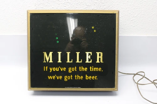 Vintage Miller High Life Beer Lighted Bouncing Ball Motion Sign EAMES Typography