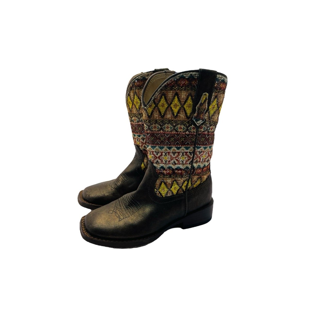 Roper Girls Western Sequin Boots Brown Size 11