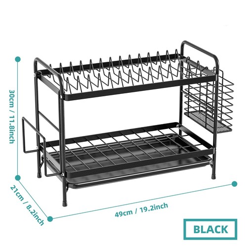 2 Tier Heavy Duty Steel Pot Rack Pan Hanger for Kitchen Storage Wall Mounted - Picture 15 of 15