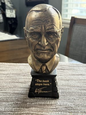 #ad Harry S. Truman Bronzed 8quot; Sculpture Bust Collectible Statue 3 D Politics USA $49.95