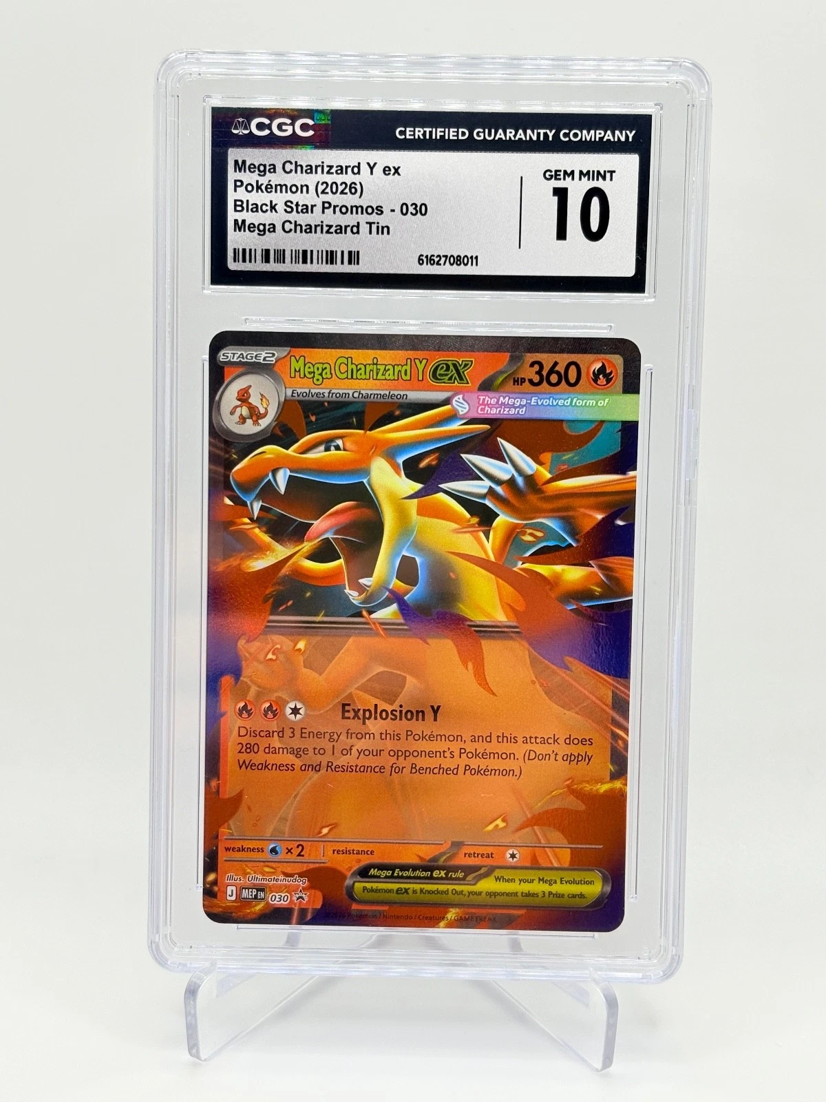 Pokemon Mega Charizard Y ex 030 Ultra Rare Black Star Promo - CGC 10 GEM MINT