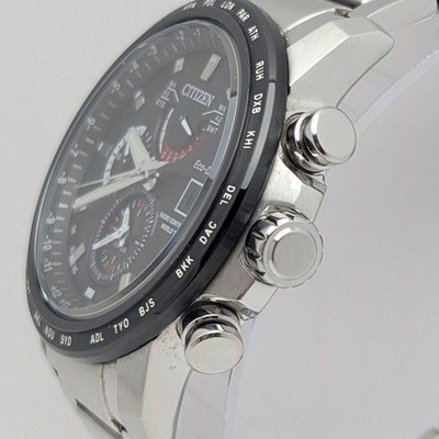 CITIZEN ATTESA H820-S103959 Eco Drive Radio World Time Watch