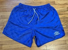 Vintage 90s Small UMBRO 5 Inseam Checkered Drawstring Soccer Nylon Shorts USA