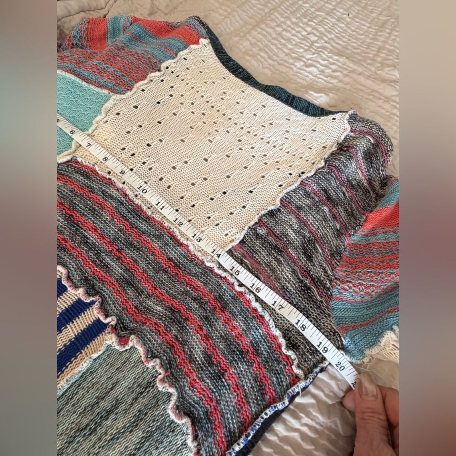 Freepeople Multicolor Patchwork Long Cardigan siz… - image 15