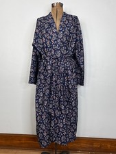 Vintage 1970s Men s Navy Paisley Robe Van Heusen Pockets One Sz Fits All