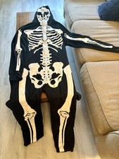 Tipsy Elves Adult Size XL Skeleton Full Zip Hooded One Piece Black Costume