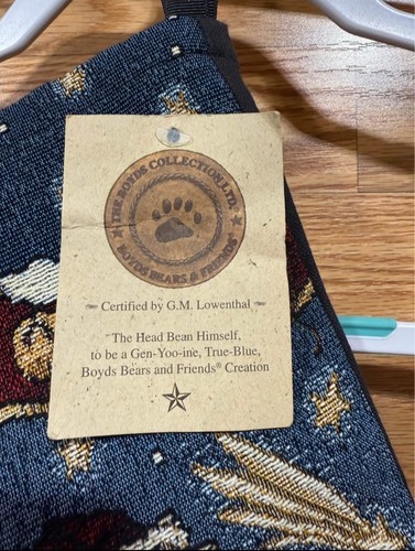 black bear figure with Boyds bear tapestry holiday stocking NWT - Picture 5 of 5