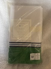 Pottery Barn Kids color block Crib Skirt White Green Blue Navy 16  Drop 28x52