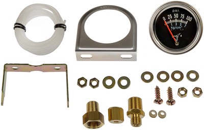 Dorman Universal Engine Oil Pressure Gauge Chrome Black Easy Install Durable